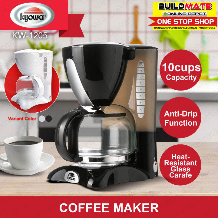 Coffee Maker 800W 1.2L BLACK WHITE KW1205 with AntiDrip Function