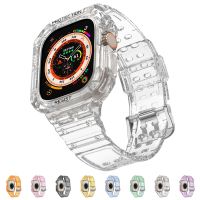 ❃๑☸ Clear Band Case for Apple Watch Ultra 8 7 6 SE 5 4 3 Transparent silicone for iwatch Strap 49mm 40mm 44mm 41mm 42mm 45mm 38mm