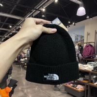 TheNorthFace หมวกสำหรับทั้งหญิงและชาย Topi Dingin สไตล์ยุโรปและอเมริกัน,หมวกฤดูใบไม้ร่วงและฤดูหนาวถักกำมะหยี่หนาหมวกขนสัตว์กลางแจ้งป้องกันความหนาวเย็นและรักษาความอบอุ่น