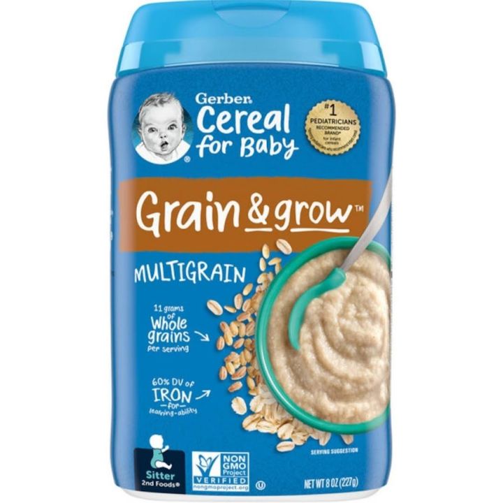 อาหารเด็กอ่อน-วัย6เดือนขึ้นไป-gerber-multigrain-baby-cereal-227-กรัม-ซีเรียลบด-อาหารเสริมเด็กทารก-พร้อมส่งนำเข้าจากประเทศอเมริกา