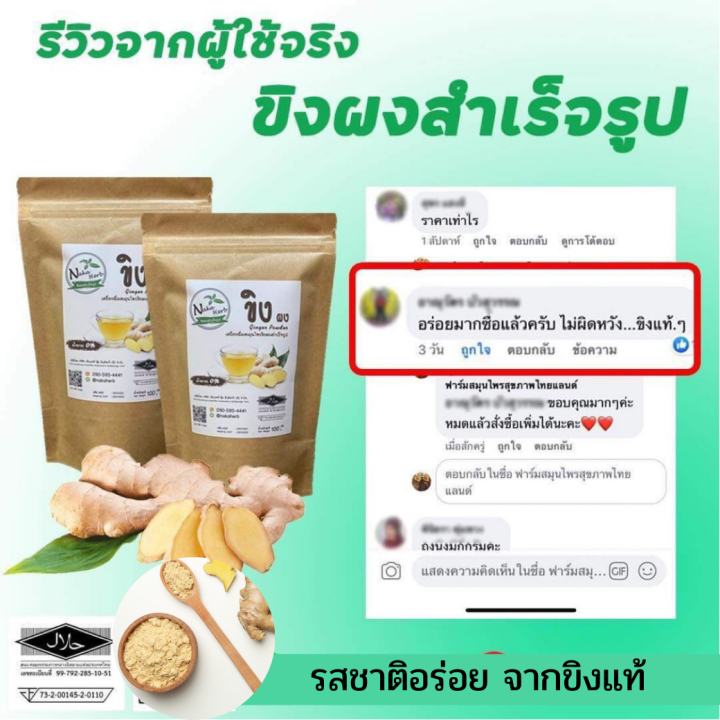 ขิงผง-100-naka-herb-ไม่ผสมน้ำตาล-ไม่มีตะกอน-เนื้อละเอียด-ผลิตด้วยวิธี-spray-dry-2-ห่อ-300