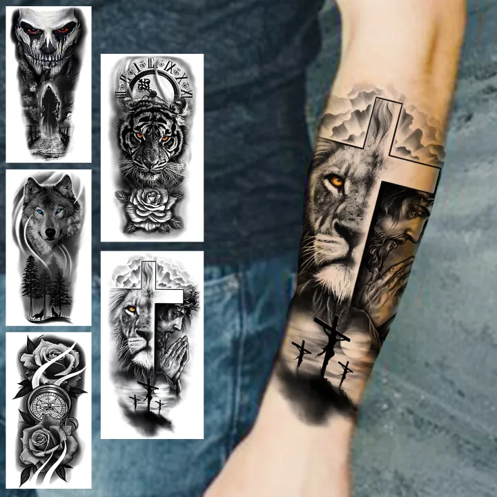 tattoo sticker for men fake tattoo Praying Lion Cross Temporary Tattoos For Men Women Clown Wolf Tiger Flower Compass Fake Tattoo Sticker Forearm Waterproof Tatoos | Lazada PH tattoo sticker for men fake tattoo Praying Lion Cross Temporary Tattoos For Men Women Clown Wolf Tiger Flower Compass Fake Tattoo Sticker Forearm Waterproof Tatoos | Lazada PH