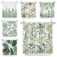 【hot】✽◎┇  Watercolor Shower Curtain for Vines Minimalist Polyester Botanic Hotel 180x240