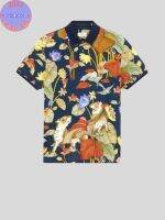 Little tiger playing with flowers polo shirt