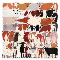 50Pcs Cute Cattle Cow Stickers for Skateboard Laptop Scrapbook Phone Bike Graffiti Decals DIY Cartoon Animal Sticker Toy Stickers Labels