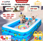 Bể phao bơi cho bé 3 tầng - Hồ bơi trẻ em khổng lồ thành cao đế chống trượt