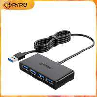 RYRA อะแดปเตอร์แล็ปท็อป4 In 1 USB 3.0ฮับความเร็วสูงด็อกต่อขยายอเนกประสงค์5Gbps พร้อมชุดสัญญาณไฟ LED สีฟ้า0.3/1เมตร