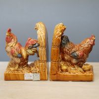 C&amp;C HOME Ceramic Rooster Bookend ที่คั่นหนังสือ ที่คั่นเซรามิก ของตกแต่งบ้าน ที่คั่นรูปไก่ ที่คั่น เซรามิค คั่นหนังสือ