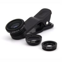 เลนส์กล้อง 3 in 1 Fish Eye + Wide Angle + Macro เลนส์กล้องสำหรับมือถือ เลนส์มุมกว้าง 180 องศา