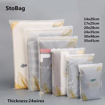 StoBag 10pcs Transparent Large Double Ziplock Bags Plastic Clothes