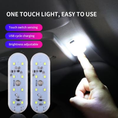 8/6 LED Car Interior Light Wireless Magnetic Touch Light USB Charging LED Interior Door Roof Reading Lamp Decorative Night Light Bulbs  LEDs HIDs