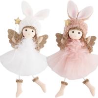 Plush Doll Ornaments Universal Cute Angel Doll Pendants for Christmas Party Flexible Christmas Tree Plush Decorations Reusable Car Pendant Home Decoration for Christmas Trees cool