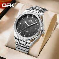 Opk Brand Men Watch Simple Fashion Waterproof Luminous Stainless Steel Strap