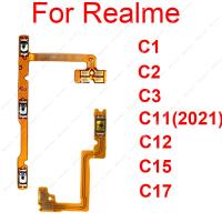 สำหรับ Realme C11 C12 C15 C17 C1 C2 C3ปุ่มปรับระดับเสียงสายเคเบิลงอได้ระดับเสียงด้านข้างปุ่มเปิดปิดปุ่มสายแพชิ้นส่วนซ่อมแซม