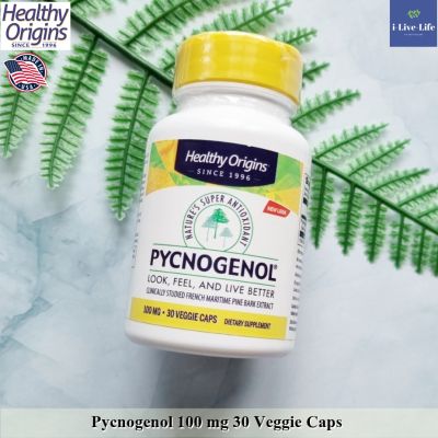 เปลือกสนฝรั่งเศสสกัด Pycnogenol 100 mg 30 Veggie Caps - Healthy Origins