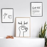 I Hate My Jobs Funny Toothbrush Toilet Paper Posters Print Humor Black White Quotes Canvas Painting Wall Art Bathroom Room Decor