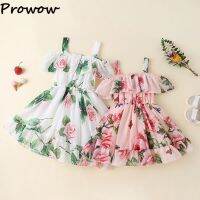 【Ladies shop】 Prowow 1 6YDresses Forroff ไหล่ PartyFloral PrintedChildren ชุด BabyClothes 2022