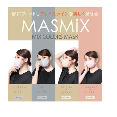Masmix หน้ากากอนามัยทรง3D สีสวย  7 ชิ้น หายใจสะดวก ขนาดสำหรับผู้ใหญ่