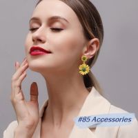 Korean Style Summer Bohemia Common Daisy Push-Back Earrings ZN00107