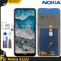 Beyondwolf อะไหล่ชิ้นส่วนจอสัมผัสแอลซีดีของเครื่องแปลงดิจิทัลสำหรับ Nokia X100กรอบกลางสำหรับ Nokia X100จอพร้อมเครื่องมือฟรี