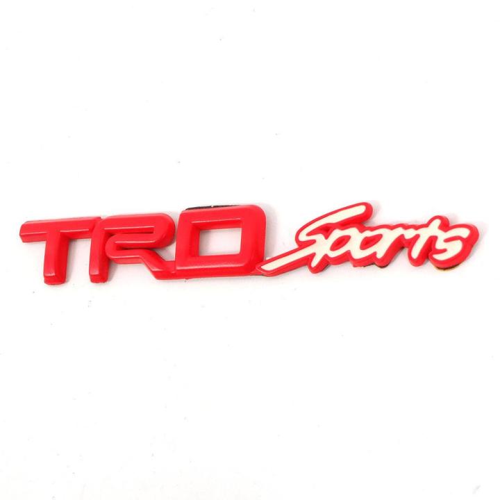 โลโก้ตัวอักษร-trd-sports-สีแดง-ขาว-ติดรถ-สำหรับรถ-toyota-hilux-revo-จำนวน-1-ชุด