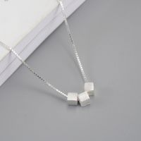 【cc】❁♞  REETI New Arrivals real 925 Sterling Three squares Necklaces Pendant Hot Sale Jewelry for