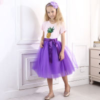 2022 Tutu Long Skirts Waistband Chiffon Kids Ball Gown Girls Clothes Children Clothing For Christmas Tulle Girls Princess Skirt