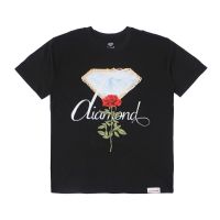 แขนสั้นโอเวอร์ไซส์ใหม่ แบรนด์เนม Diamond Supply Co. เสื้อยืด ลายดอกกุหลาบ และโซ่ ประดับเพชร สไตล์คลาสสิกS-4XL  S3ND