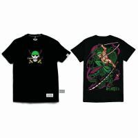 สะดวกสบายวัสดุผ้าฝ้ายบริสุทธิ์ ☃✳✎ZORO (ONE PIECE Collection) เสื้อยืดคอกลมสำหรับผู้ชาย