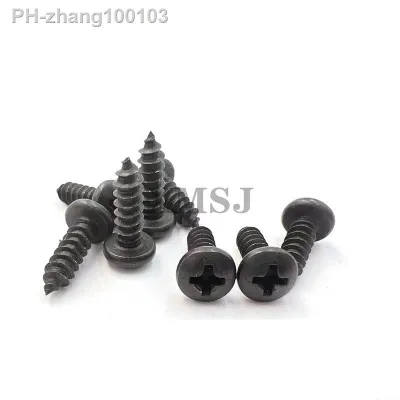 5/50pcs M3.5 M3.9 M4.2 M5 M5.5 M6.3 Black 304 Stainless Steel Cross Phillips Pan Round Head Self Tapping Wood Screw High Quality