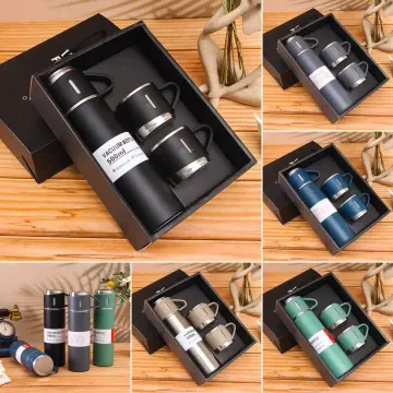 500ml High Quality Business Custom Gift Logo 304 Stainless Steel Vacuum  Flask Thermos Set Bottle One Cup Two Lid Gift Box - Buy Thermos Bottle  Set,304