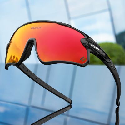 SCVCN UV400แว่นตาปั่นจักรยานผู้ชายโพลาไรซ์จักรยานกีฬาผู้หญิงสกีวิ่งแว่นกันแดดสำหรับขับขี่แว่นตาปั่นจักรยาน MTB
