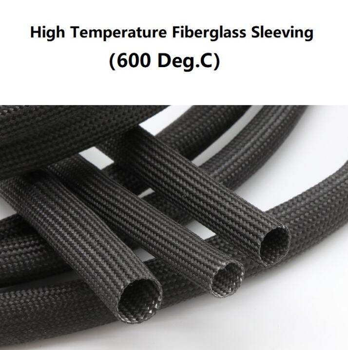 1230mm Black 600 Deg.C High Temperature Braided Soft Fiberglass