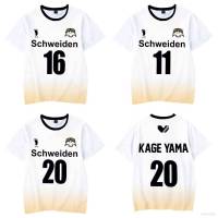 Gp1 ไฮคิว!! เสื้อกีฬาแขนสั้น ลายคอสเพลย์ Schweiden Adlers Jersey MSBY Karasuno Shoyo Kageyama PG1