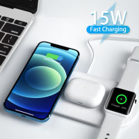 Latest 3 In 1 Fast Wireless Charging 15W Wireless Charger Station For Mobile PhoneWatchHeadset Cell Phone Charging Station