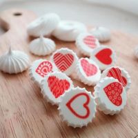 ☊●❅ Love Heart Sugar Stamp Transfer Sheet For Valentine 39;s Day wedding chocolate meringues decoration s Paper cake decorating tools