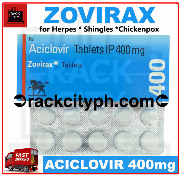 RACK CITY PH ANTIVIRAL !ZOVIRAX! DT 400mg x 10