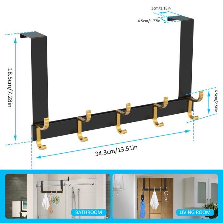 ตะขอที่แขวนประตูตะขอเหนือประตูประตูอะลูมิเนียมพื้นที่ชั้นวางผ้าขนหนูประตูไม้แขวนเสื้อโค้ตกับ5ตะขอเย้ายได้ประตูตะขอเหนือประตูชั้นวางผ้าขนหนูสำหรับกระเป๋าเสื้อโค้ทกันน้ำตะขอเหนือประตู