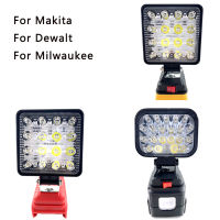 ไฟฉาย LED ทำงานสำหรับ Makitadewaltmilwaukee 18V แบตเตอรี่ Li-Ion แบบพกพาโคมไฟน้ำท่วมฉุกเฉินโคมไฟสปอตไลท์