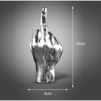 Silver Personalized Resin Middle Finger Ornament Gesture Desktop Decor Art Crafts Ornaments Statue Figurine Sculpture Household Decors