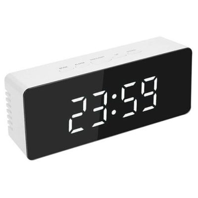 【Worth-Buy】 Led ข้างเตียงนาฬิกาปลุกกระจกเวลาอุณหภูมิที่ไฟกลางคืนสวิทช์ Displayer Backlit โต๊ะปลุกขึ้นนาฬิกากรน