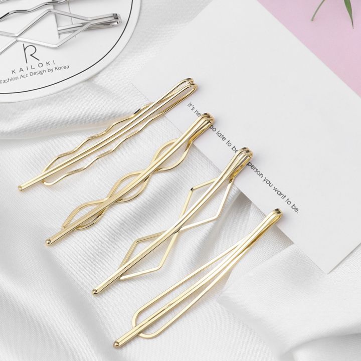 cw-korea-metal-hair-for-rhombus-gold-color-hairpins-accessories-barrettes