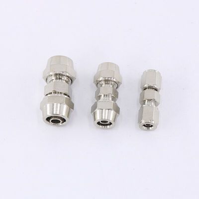 1 pc PU-4/6/8/10/12/14/16 Air pipe pneumatic quick-screw copper joint double-head quickly screw straight through Pipe Fittings Accessories