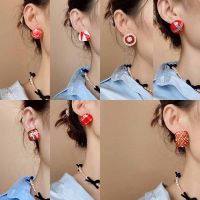 【YF】™  Drip Glaze Enamel Ear Stud Earring Round Color Earrings for Wedding JewelryTH