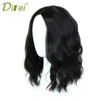 DIFEI 14"; Short Curly Synthetic Hair Women Lady Daily Costume Cosplay Wig Natural Black High Temperature Fiber2023