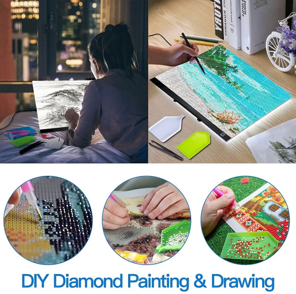 2022 NEW A3 LED Diamond Painting Light Pad Board Diamond Painting  Accessories Tool Kits A3 A4 A5 Drawing Graphic Tablet Box
