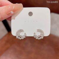 ? เครื่องประดับ S925 silver needle south Korean new contracted stars the moon flash with drill web celebrity stud earrings woman with earrings earrings product