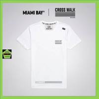 Miami Bay เสื้อคอกลม ชาย รุ่น Cross walk สีขาว