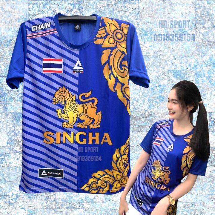 codtheresa-finger-round-neck-jersey-chang-thailand-sports-shirt-thai-pattern-singha-short-sleeve-baja-jersey-ready-stock