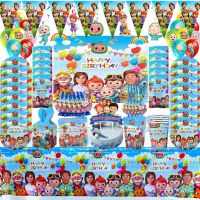 ☫► Cartoon Cocomelons Birthday Party Supplies Decorations BannersTableclothsPlatesNapkinsCups and Gift Bags Kids Baby Shower